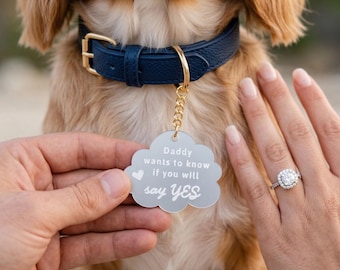 Personalized Dog Tag, Proposal Ideas for Men, Will You Marry Me, Pet Lover, Engagement Gift [N]
