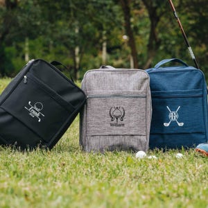 Personalized Golf Shoe Bag Golf Gifts for men, Groomsmen Gifts Anniversary Gift Golf Pouch, Embroidered Golf Player Shoe Bag Golfer Gift