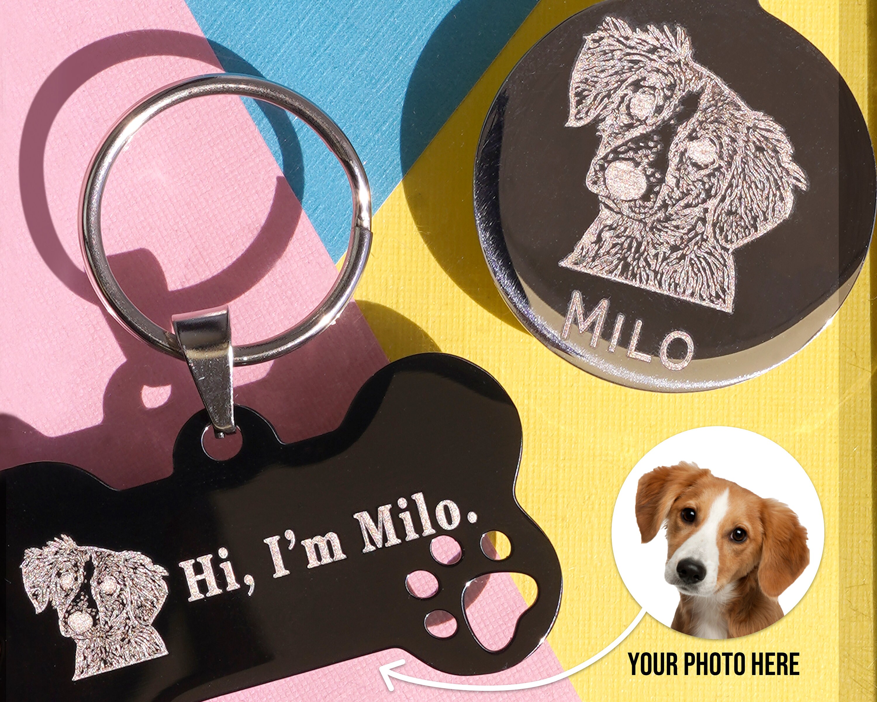 Custom Dog Tag Personalized Dog ID Name Tag Engraved Pet | Etsy