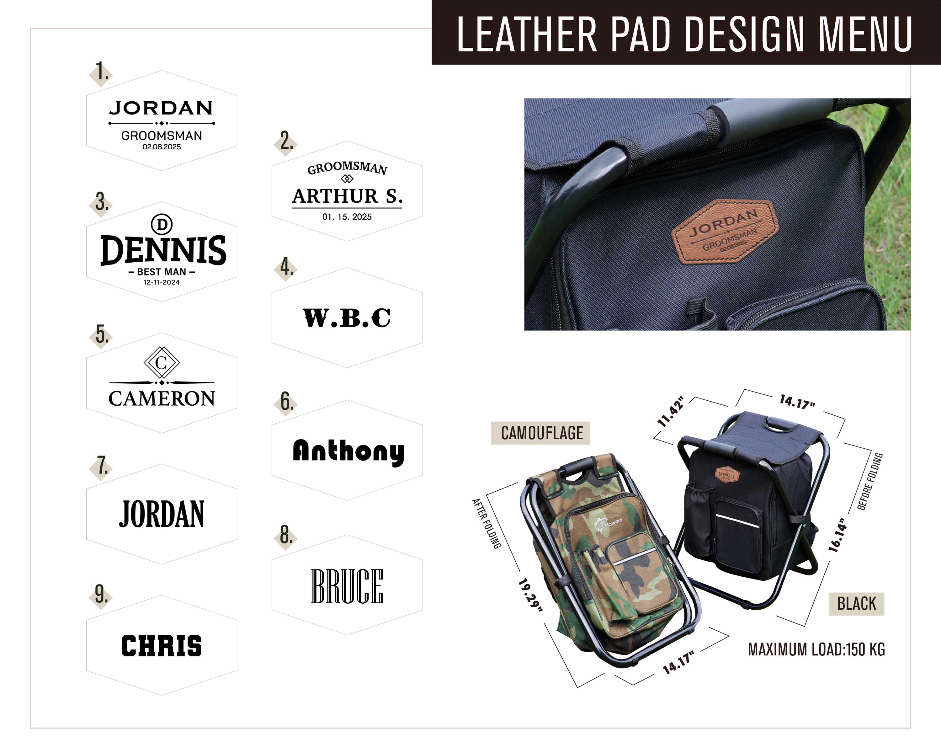 Personalized Cooler Chair Embroidery Backpack, Custom Outdoor Lovers Gifts, Fishing Gifts for Men, Portable Seat Mens Outdoor Gift