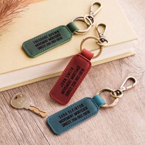 Personalized Leather Keychain, Customized Keychain, Custom Leather Keychain, Coordinates keychain, Corporate Gift Ideas, University Keychain