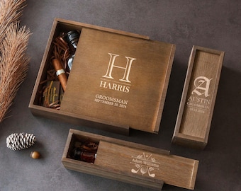 Groomsmen Gifts Box Personalized, Best Man Proposal, Custom Empty Wooden Boxes, Keepsake Case [WGB01]