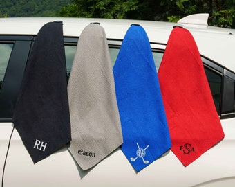 Custom Golf Towel Embroidered Groomsmen Gifts Golf Magnetic Towel | Personalized Sport Gifts for Boyfriend | Golf Gifts for Men