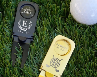 Divot de golf personnalisé avec marqueur de balle | Cadeau d'anniversaire de porte-cigare personnalisé pour petit ami | Cadeaux golf pour homme pour petit ami