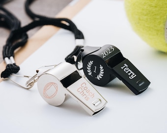 Personalized Whistle, Football Coach Gift Anniversary Gifts for Him, Custom Whistle Engraved Soccer Football Basketball Teacher Appreciation