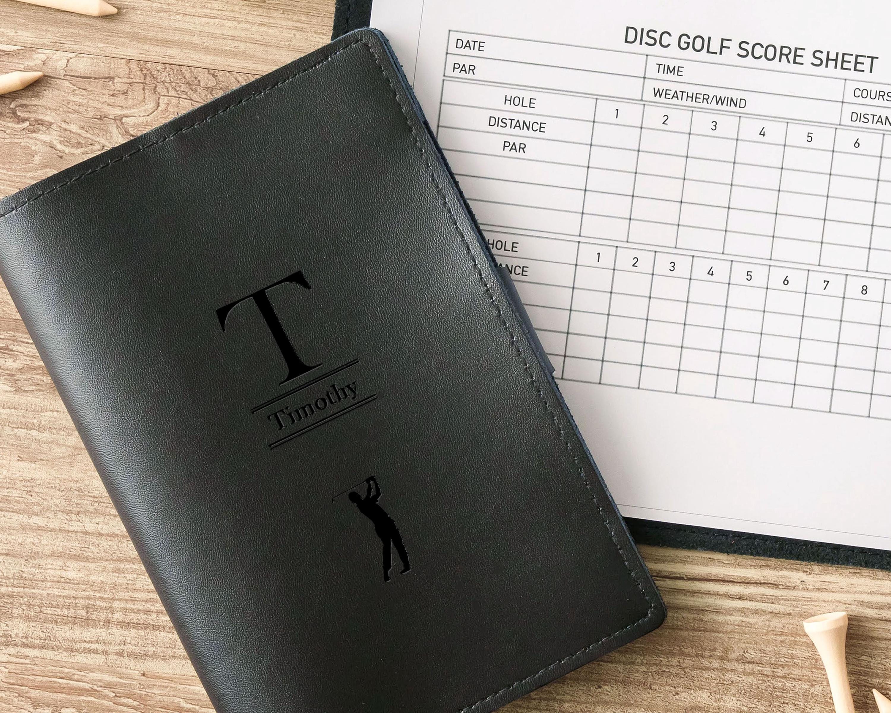Personalized Golf Gift, Leather Golf Scorecard Holder, Yardage Book Cover, Golf Accessories,  Christmas Gift for Husband, Engraved Golf Gift