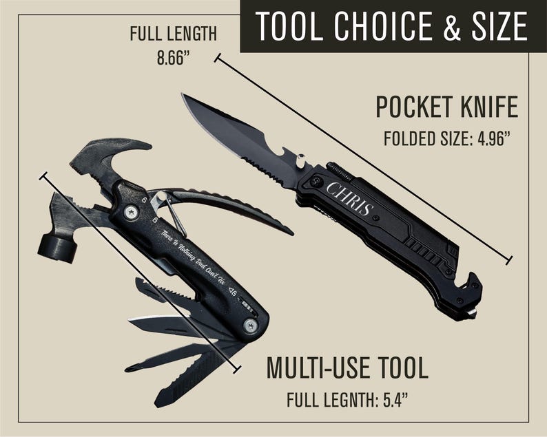 Best Dad Gift, Custom Engraved Multi Tool, Pocket Knife: Camping, Hunting, Fishing [R] image 2