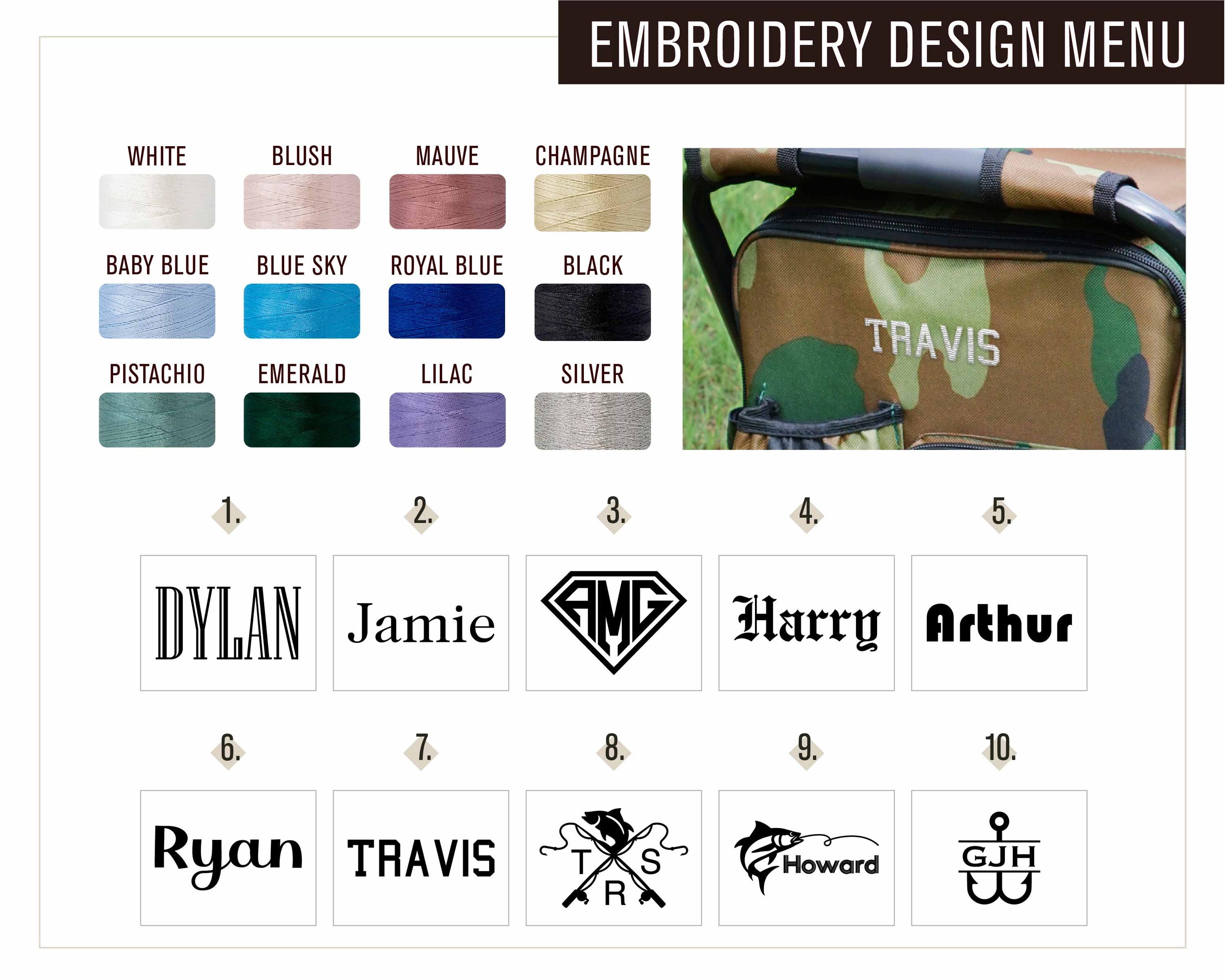 Personalized Cooler Chair Embroidery Backpack, Custom Outdoor Lovers Gifts, Fishing Gifts for Men, Portable Seat Mens Outdoor Gift
