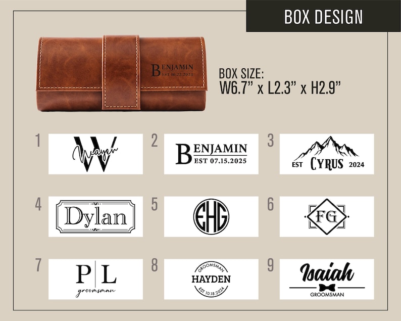 a large brown leather wallet with different logos on it