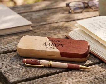 Engraved Wood Pen with Box, Personalized Gift for Dad, Graduation Gifts: Maple, Walnut, Maple & Rosewood [N]
