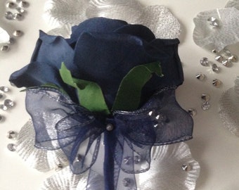 Flower Girl One Navy Rose Wand