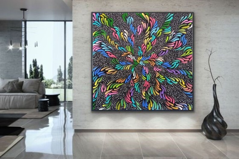 Aboriginal - Pillars of Creation - acrylic art painting on canvas, home decor, wall art, handmade art, aboriginal art design, art on canvas