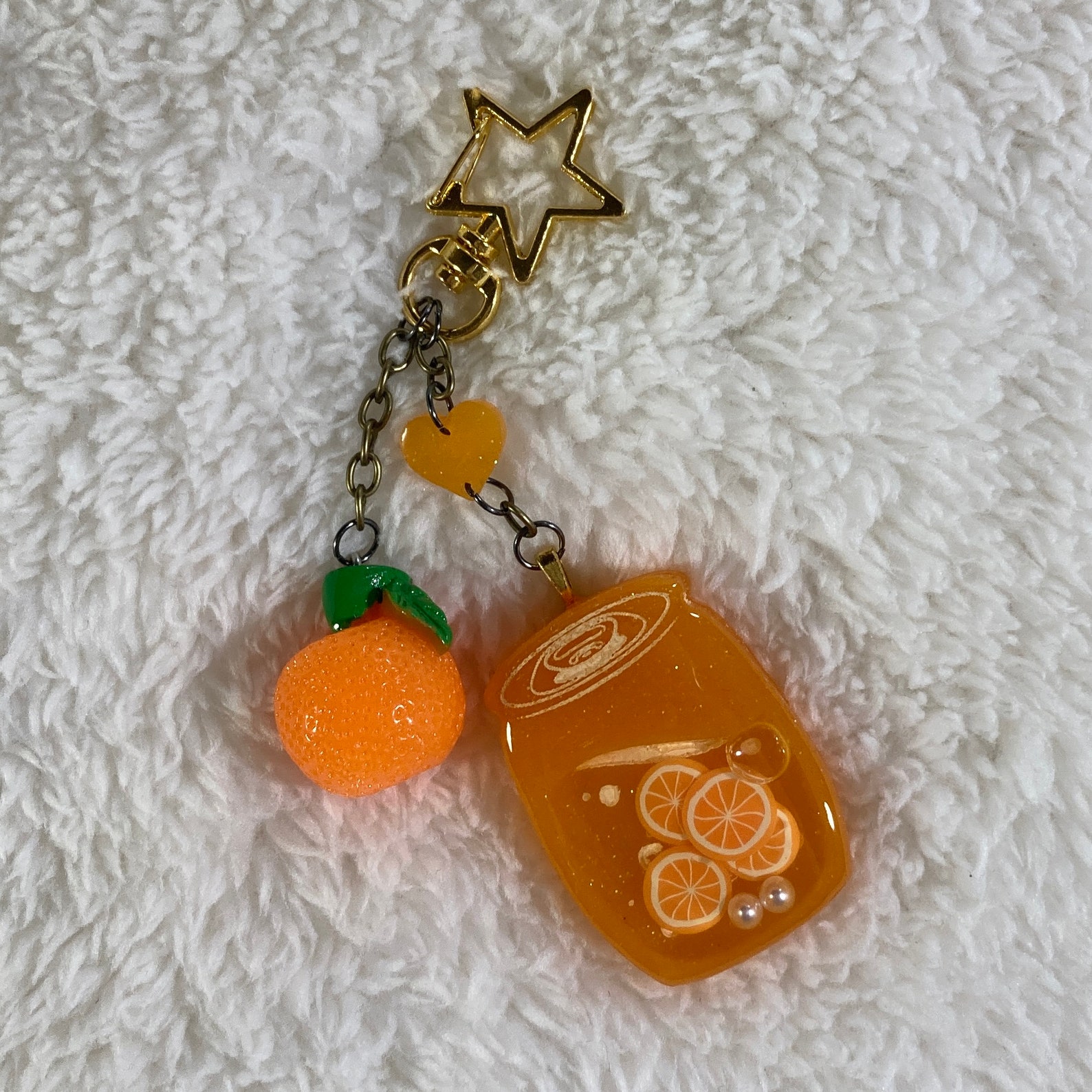 Orange soda keychain small resin shaker charm Etsy
