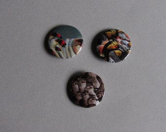 Set of 3 Bird Buttons