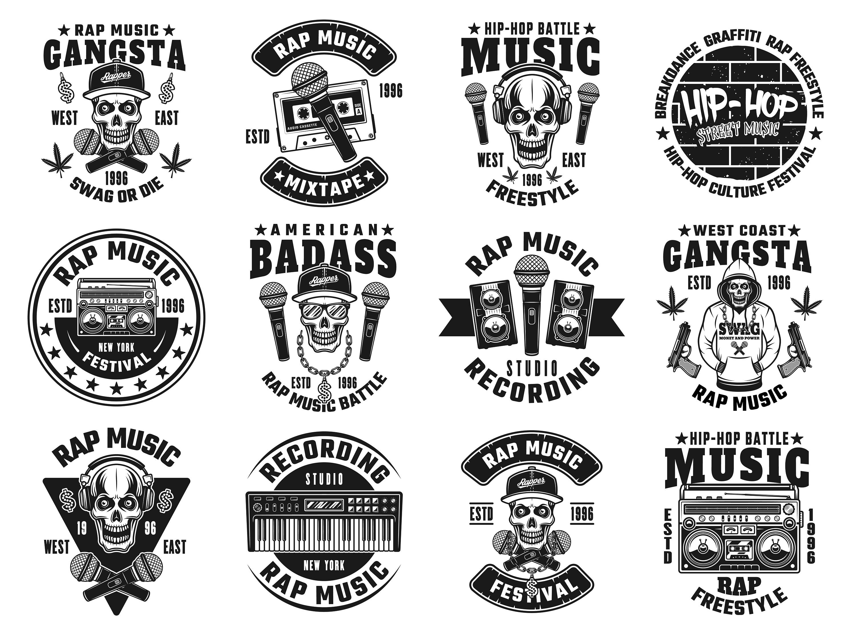 Hip Hop Logo , Multi Digital Files.. .eps & .svg 