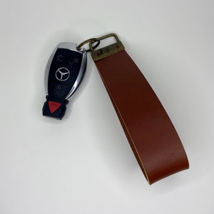 Handmade Dark Brown Chocolate Leather Keychain For House Car Keys Gift For Men Fathers Day Key Loop Key Ring Key Fob Minimalist