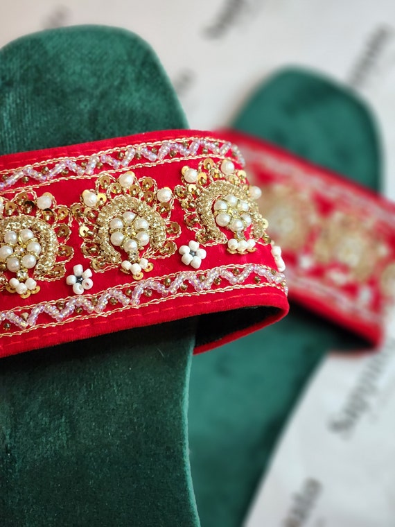 Maharani Red Chappal. Etsy