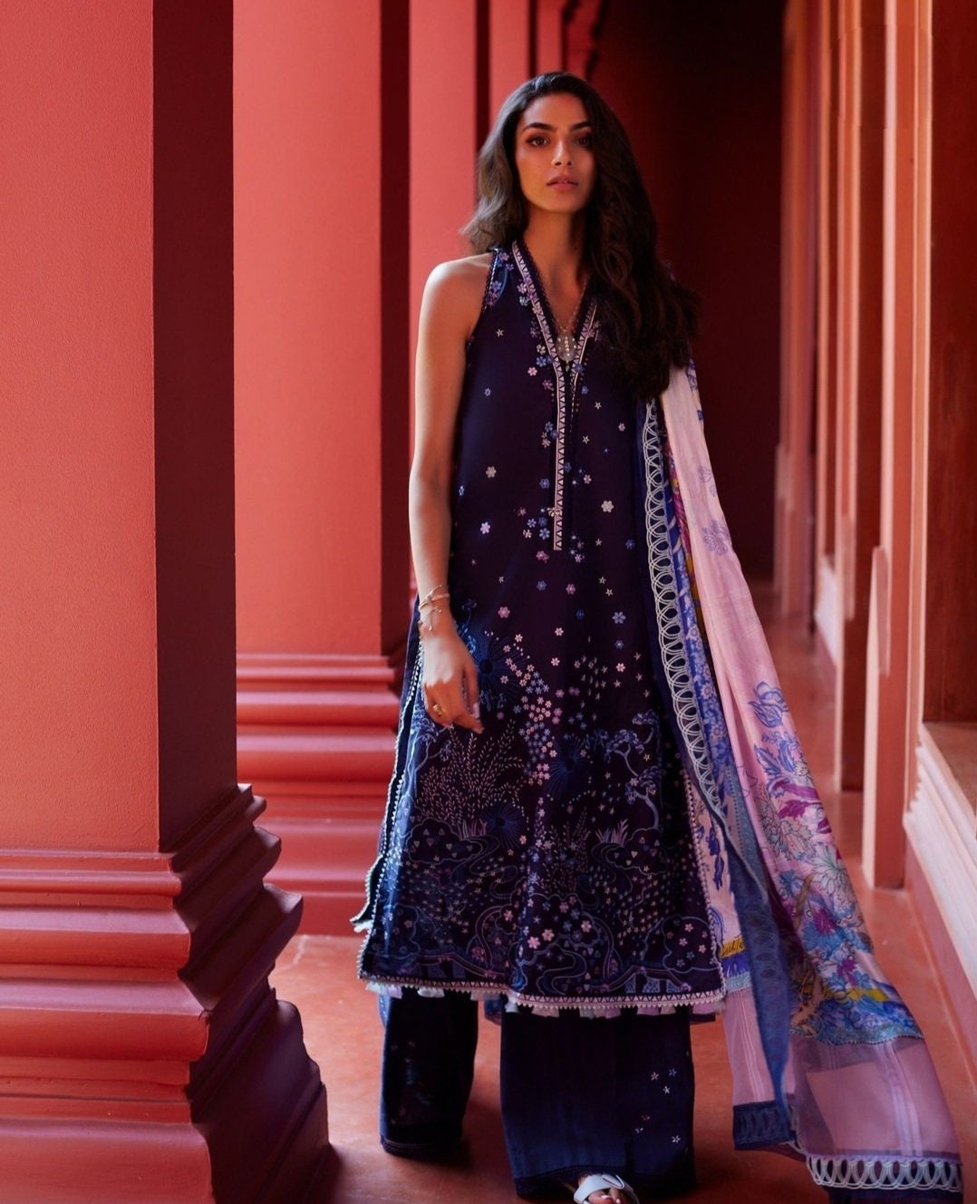 Farah Talib Aziz Suay Lawn24 Collection Izea Blue. - Etsy