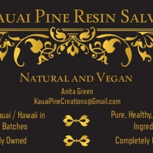 Kauai Pine Resin Salve | Helt naturligt hudlindrande balsam för torr hud, utslag och återfuktande | Handgjord örtsalva bild 4