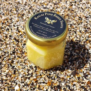 Kauai Pine Resin Salve | Helt naturligt hudlindrande balsam för torr hud, utslag och återfuktande | Handgjord örtsalva bild 6