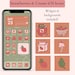 Strawberries and Cream iOS 14 App Icons, iPhone wallpapers, iOS icons, pastel pink iOS icons, Kawaii ios icons, cottagecore iOS icons 
