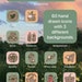Cottagecore iOS iPhone Icons, iOS 14 icons, botanical iOS icons, iOS icon pack, kawaii ios icons, fall aesthetic 