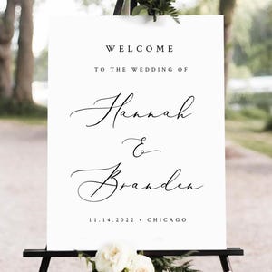 Welcome Sign Template Wedding, Black and white Wedding Welcome Sign,  INSTANT DOWNLOAD, 100% Editable Text, 18x24 & 24x36 A1 A2 #86