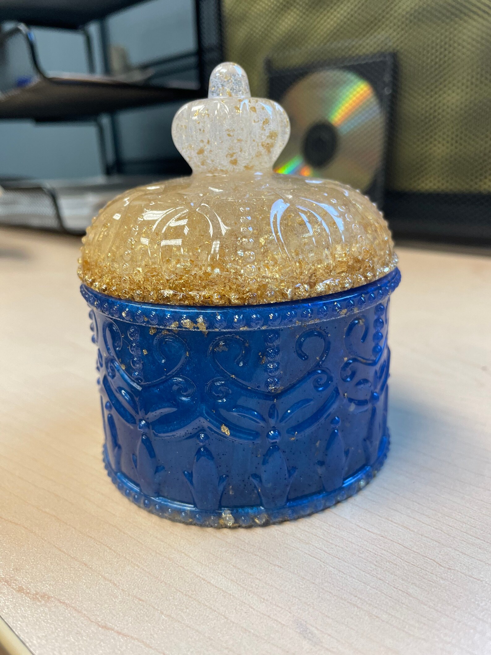 Royal Blue and Gold Decorative Container Etsy