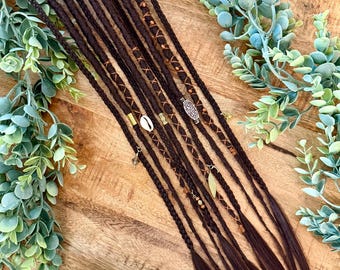 Brown Synthetic Dreadlock Extensions: Crochet Boho Festival Hair