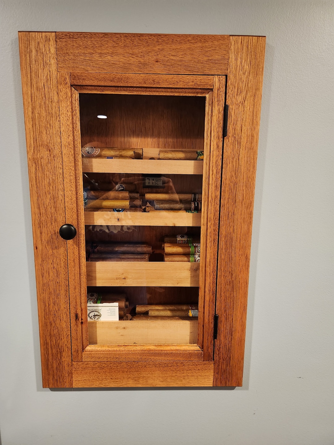 Hand Made Inwall Humidor for Cigars. Great Christmas Gift for Husband