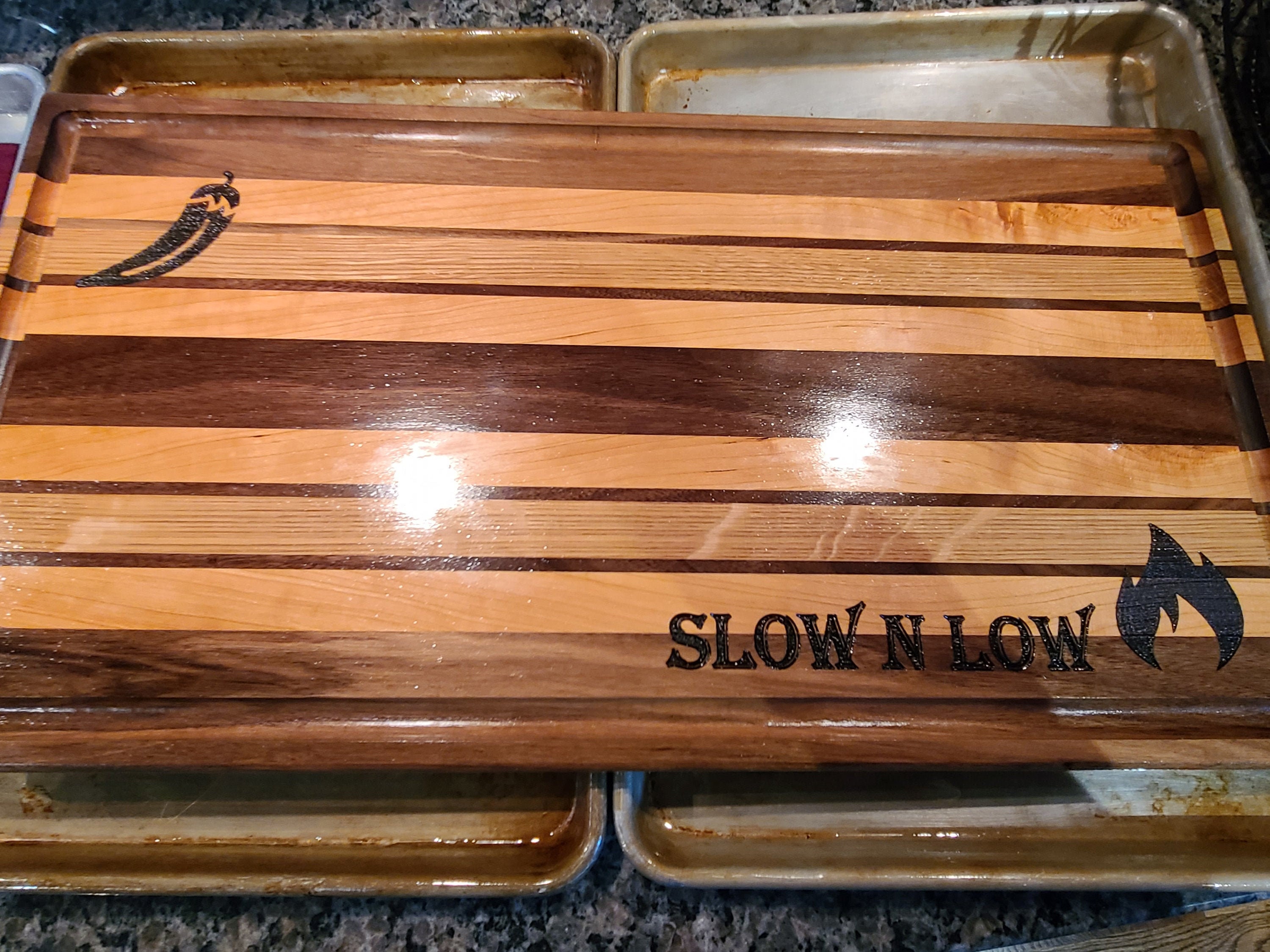 Custom Large Cutting Board. Excellent for BBQ. 20x32 Walnut, cherry, –  Gene's WoodWorks Store
