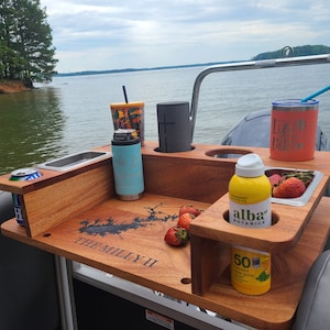 African Mahogany (Sapele) Pontoon Boat Bar and Tray