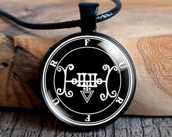 Furfur Necklace, Occult Jewelry with Goetia Sigil, Demonic Pendant for Satanic Witchcraft Pagan Magic