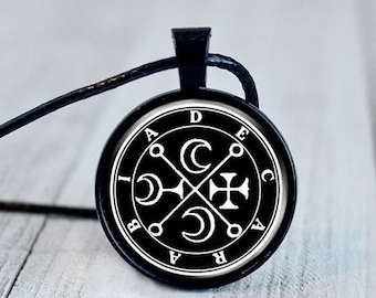 Decarabia Sigil Necklace, Goetia Solomon Demon Seal Pendant Medallion, Pagan Witchcraft Occult Jewelry Witchy Devil Magic Left Hand Path