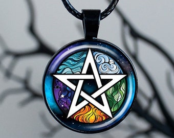 Pentagram Necklace, Wicca Jewelry, Witchcraft Pendant, Pentagram Pendant, Pagan Gifts, Pagan Jewelry, Witchcraft Gifts Under 20, Witch Shop