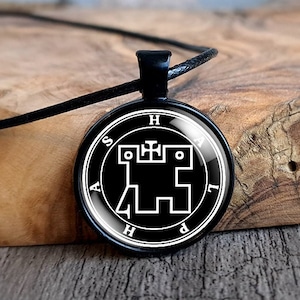 Demon Halphas Pendant, Demon Sigil Necklace, Black Magic Spell Amulet, Left Hand Path, Sigil Occult Jewelry, Goetia Sigil Art, Pagan Gift