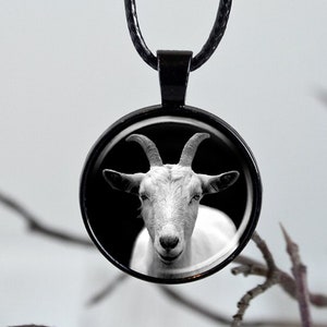 Goat Necklace, Goat Jewelry, Goat Gifts, Goat Pendant, Animal Jewelry, Black Silver Pendant, Gift for Him, Gifts for Her, Everyday Necklace