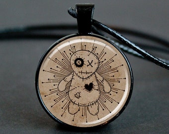 Voodoo Doll Necklace, Voodoo Spell Pendant, Voodoo Doll Charm, Witch Jewelry, Witchcraft Gifts, Gifts For Her Under 20, Voodoo Jewelry