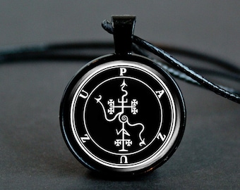 Pazuzu Sigil Necklace, Occult Pendant, Protection Amulet, Demon Jewelry, Black Magic, Left Hand Path