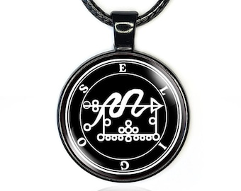 Eligos Pendant, Occult Jewelry with Goetia Sigil, Demonic and Satanic Necklace for Witchcraft Magic