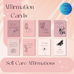 60 Affirmation Cards Digital Download, Mindfulness Affirmations Deck 2021, Positive Quotes Printable Gift