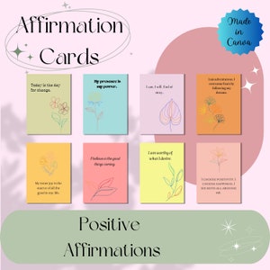 100 Affirmation Cards Digital Download, Mindfulness Affirmations Deck 2024, Positive Quotes Printable Gift, Daily Positive Affirmations