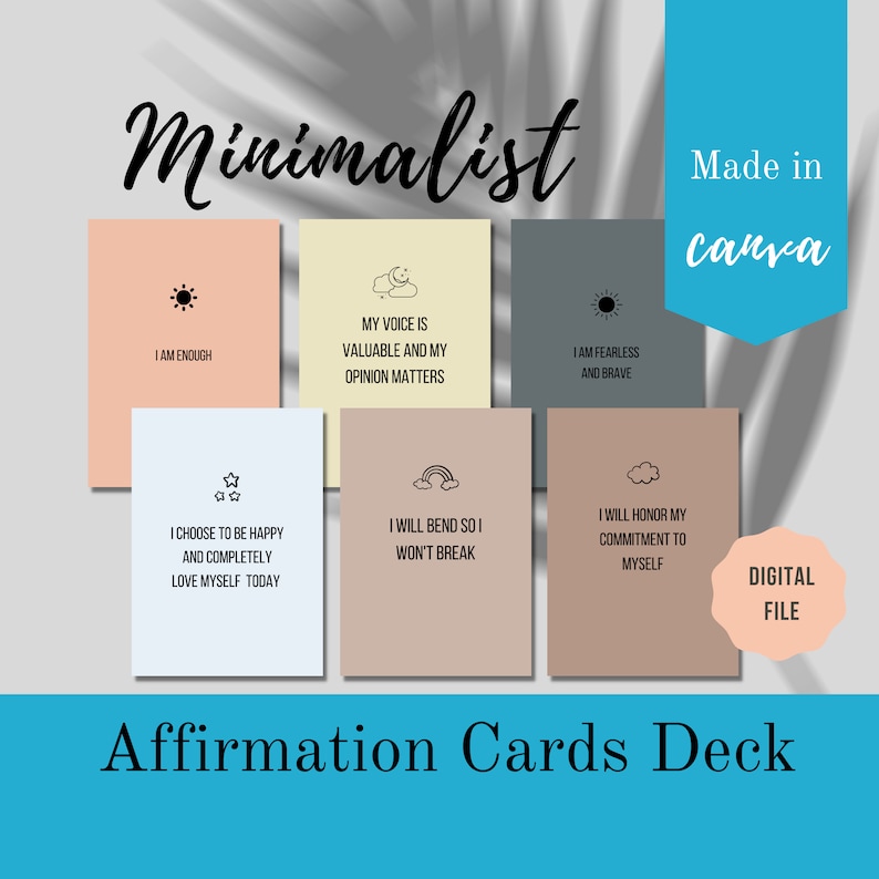 Daily affirmation cards deck affirmation cards minimalist image 1