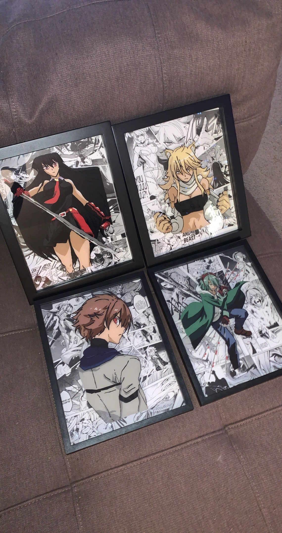 Custom anime shadow box glass paintings | Etsy