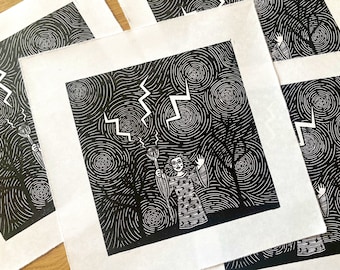 Sorcery by Starlight - Limited Edition Linocut Print