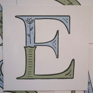 Impresión de letras pintadas a mano / Impresión inicial pintada a mano / Impresión inicial historiada / Impresión de capitular / Impresión de nombre