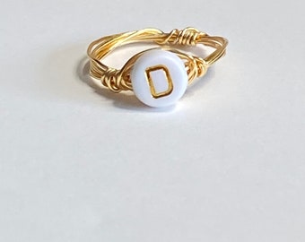 Gold initial ring