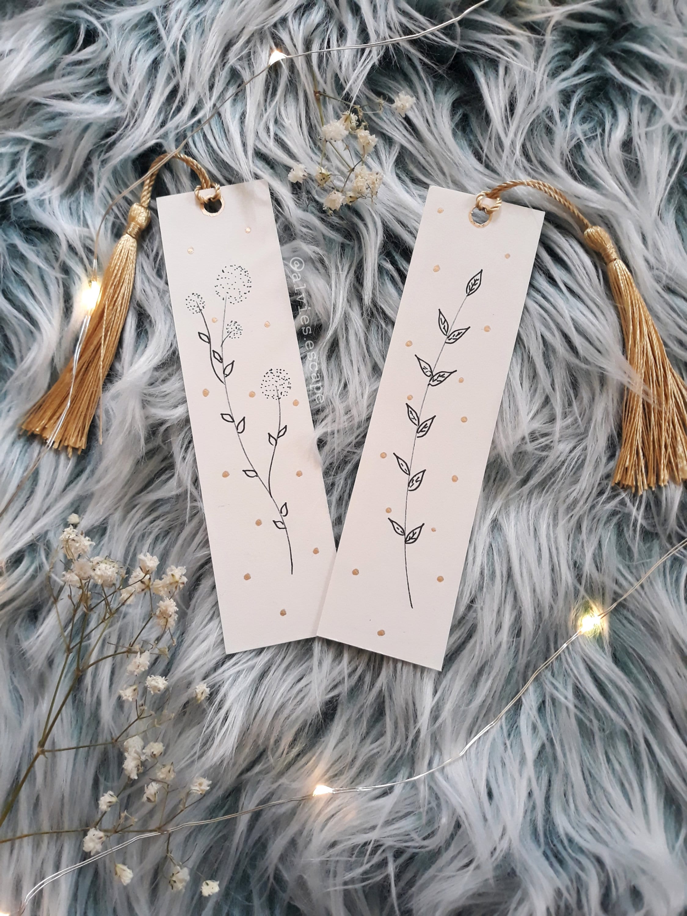 SET OF 2 Handpainted Bookmarks Cardstock paper bookmarks Etsy