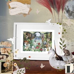 Into the Woods &#39;All Creatures Great and Small&#39; A4 fine art giclée print.