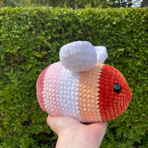 LGBTQIA+ Pride flag crochet bees